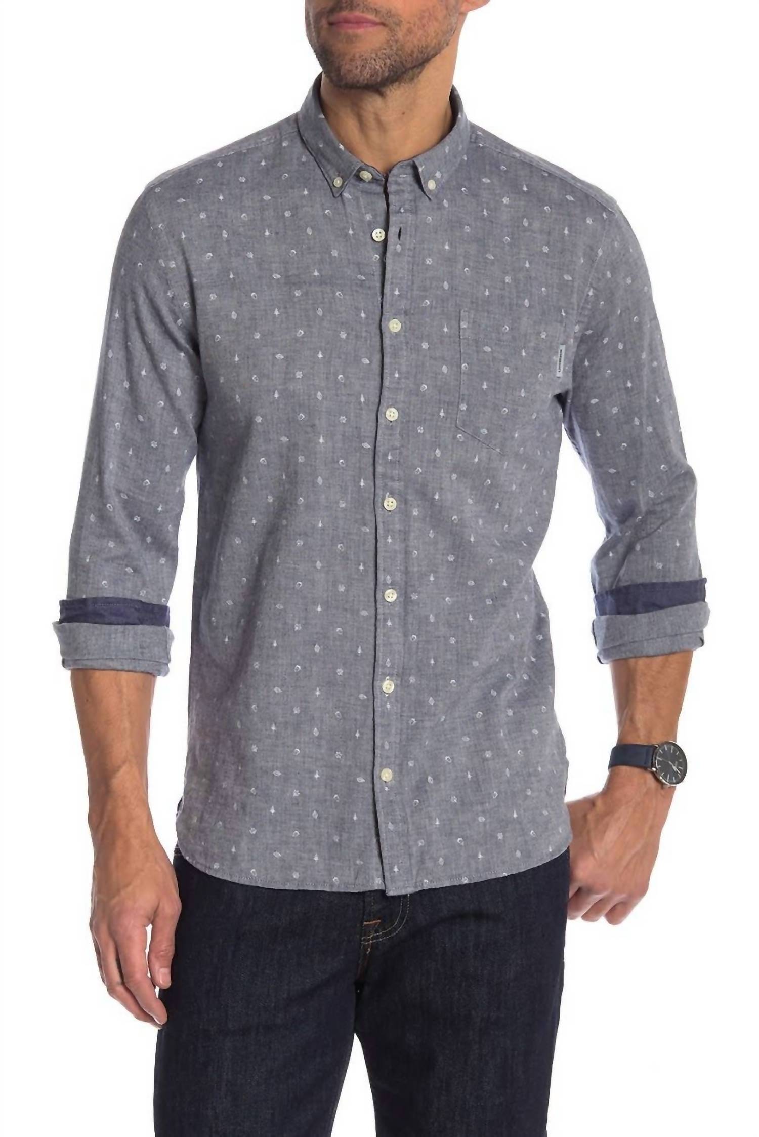 Lindbergh - Mélange Print Button Down Shirt
