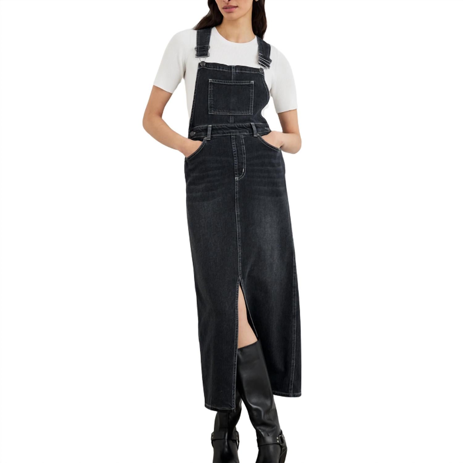 Rails Westlake Overall Maxi Dress in black sand - women's dress - detail view