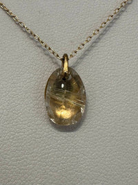 Carol Workinger Studio - Small Tourmilated Qtz Rosecut Necklace - 17"-18"