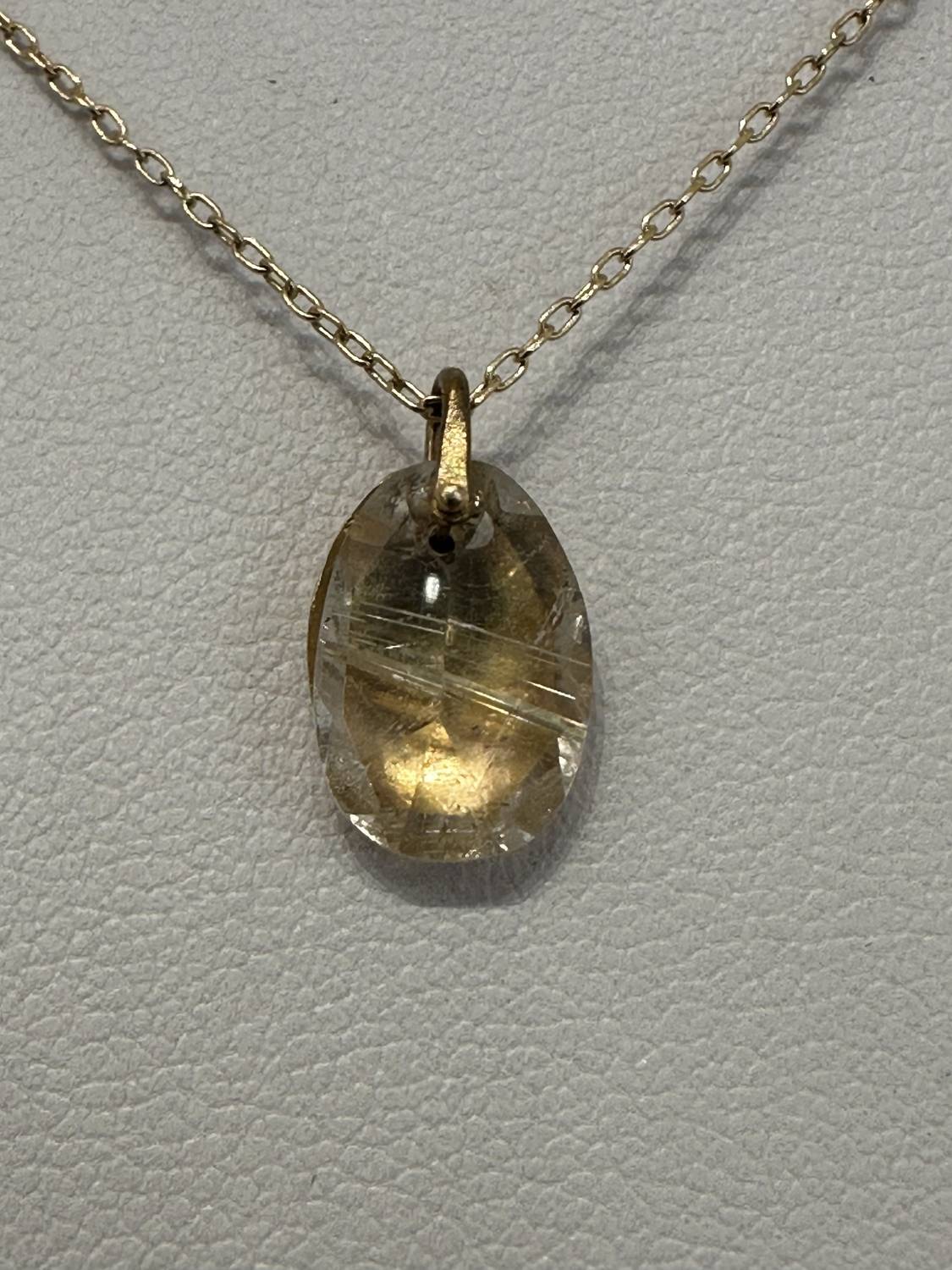 Carol Workinger Studio - Small Tourmilated Qtz Rosecut Necklace - 17"-18"
