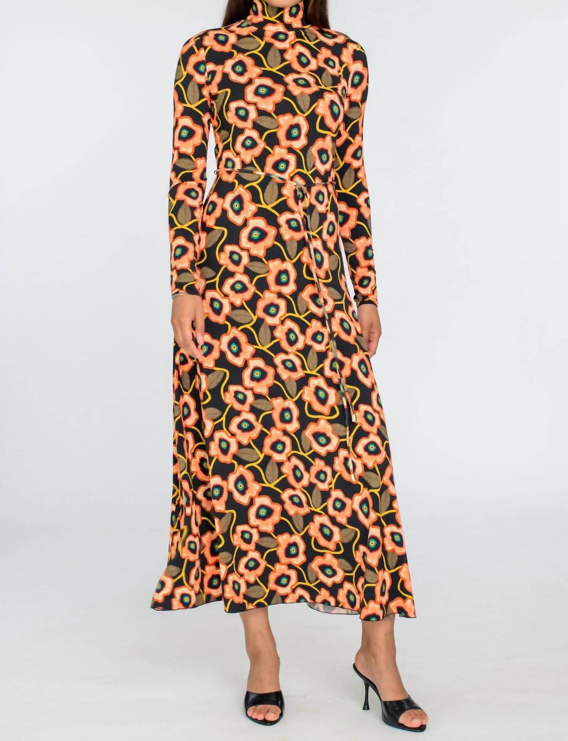 Elizabeth James The Label Stevie Midi Dress in poppies - women's dress