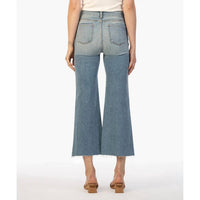 KUT FROM THE KLOTH Meg High Rise Ankle Flare Jeans in romantic wash - women's jeans - detail view