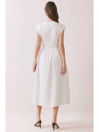 Tcec - Cap Sleeve V-Neck Midi Dress