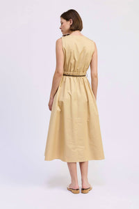 En Saison Women's Cecilla Midi Dress in khaki - women's dress - alternate view