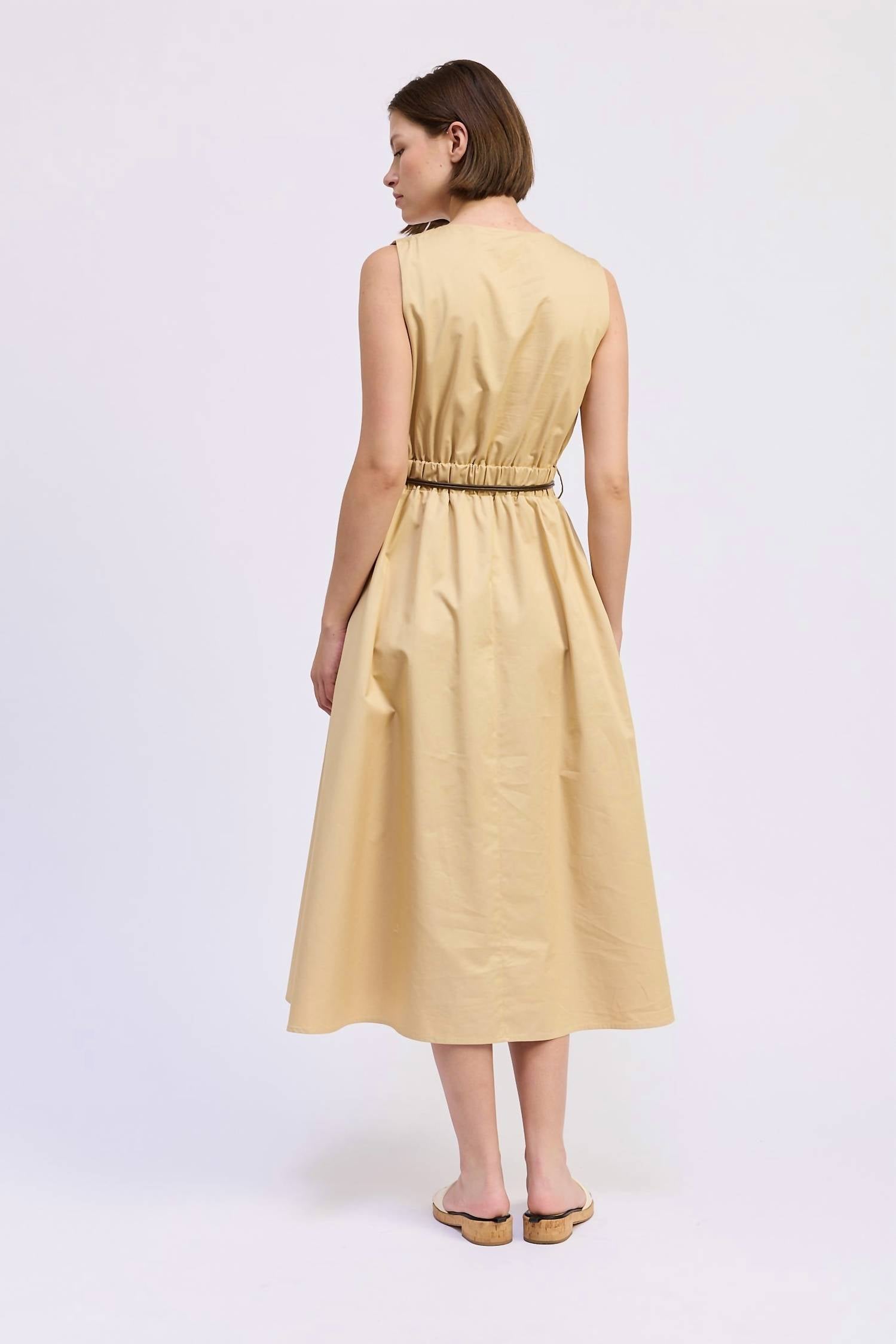 En Saison Women's Cecilla Midi Dress in khaki - women's dress - alternate view