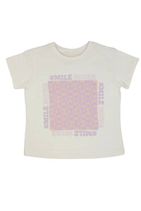Tiny Whales - Girl's Smile More Graphic Short Sleeve Tee