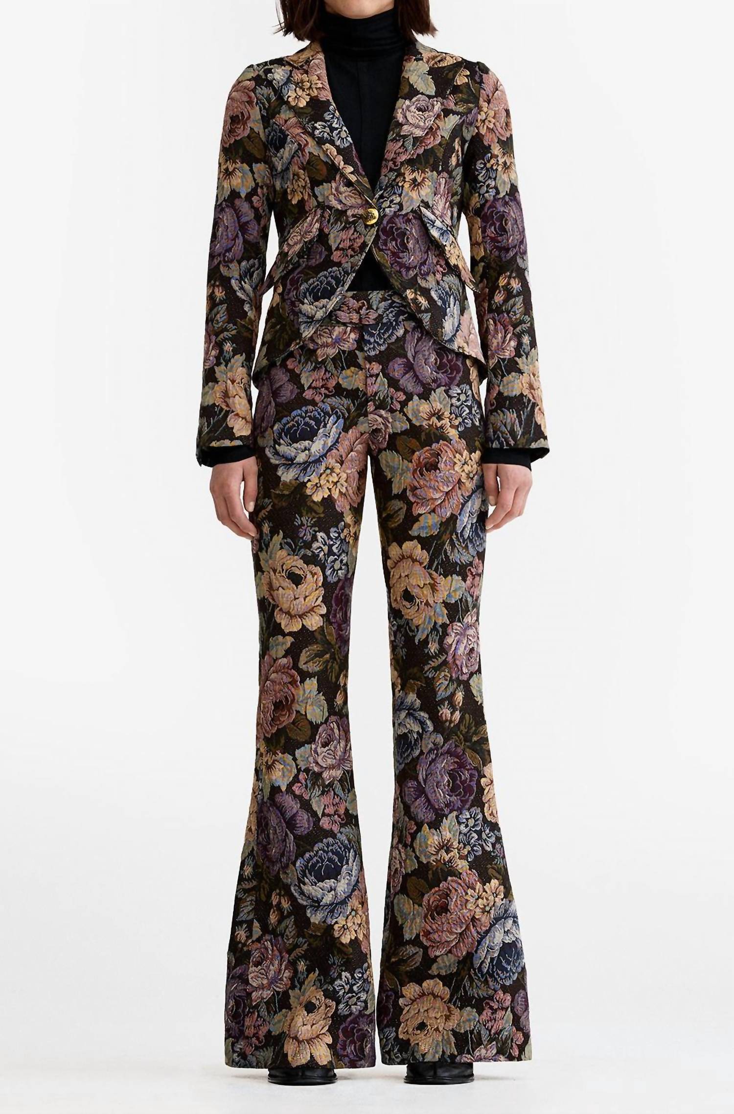 Smythe Women's One Button Blazer in forest tapestry - women's jacket
