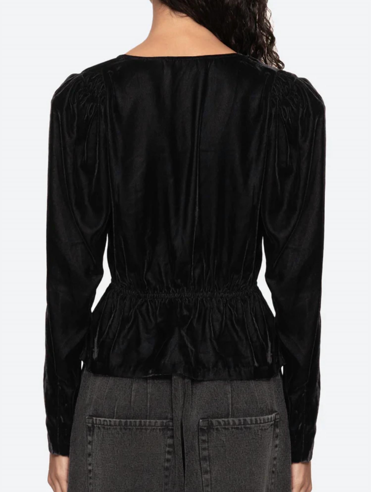 Sea - Seraphine Velvet Long Sleeve Top