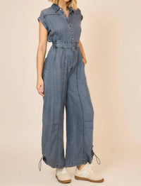 Cozy Co. - Denim Ruffle Jumpsuit