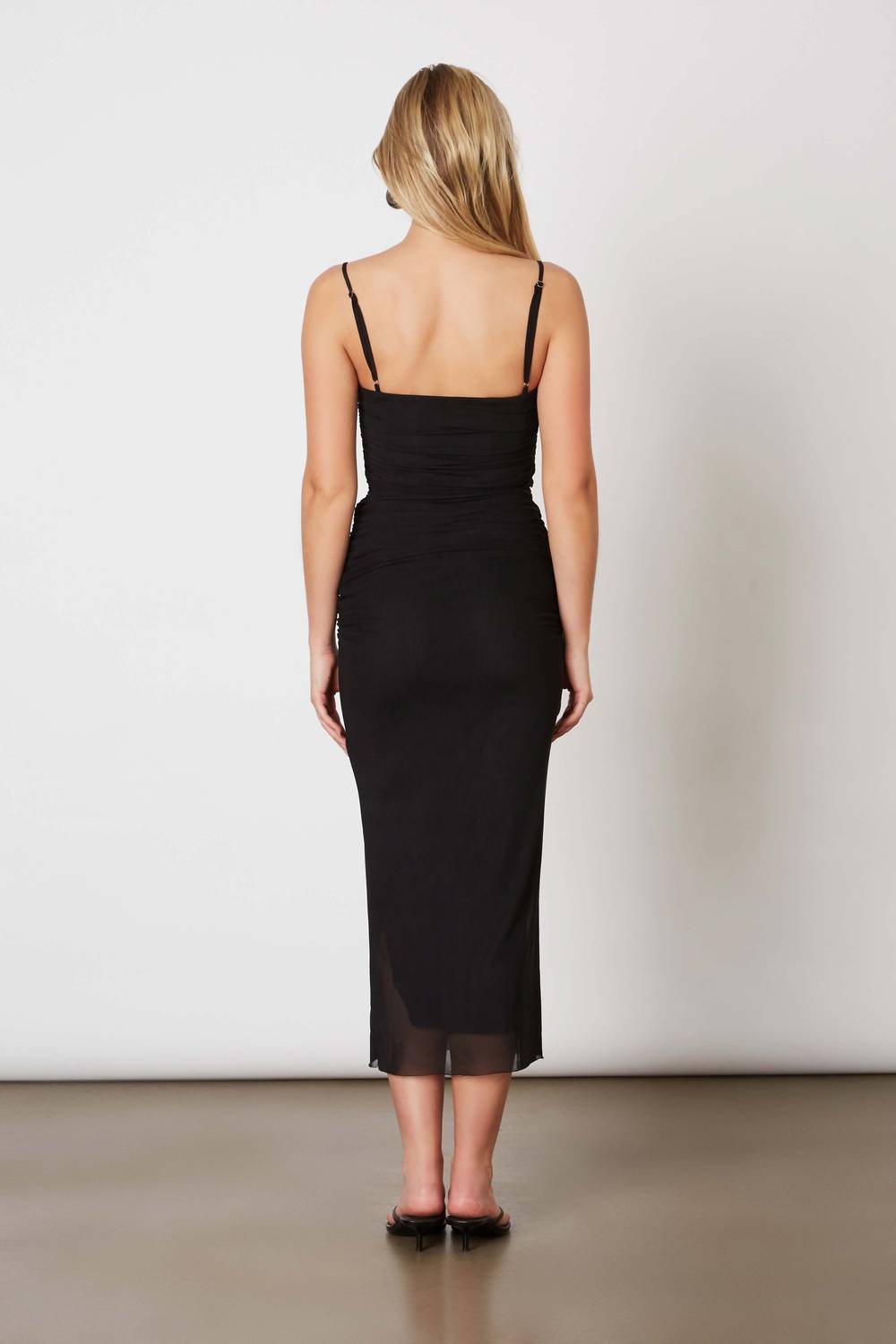 Cotton Candy La - Masha Boned Mesh Squareneck Midi Dress