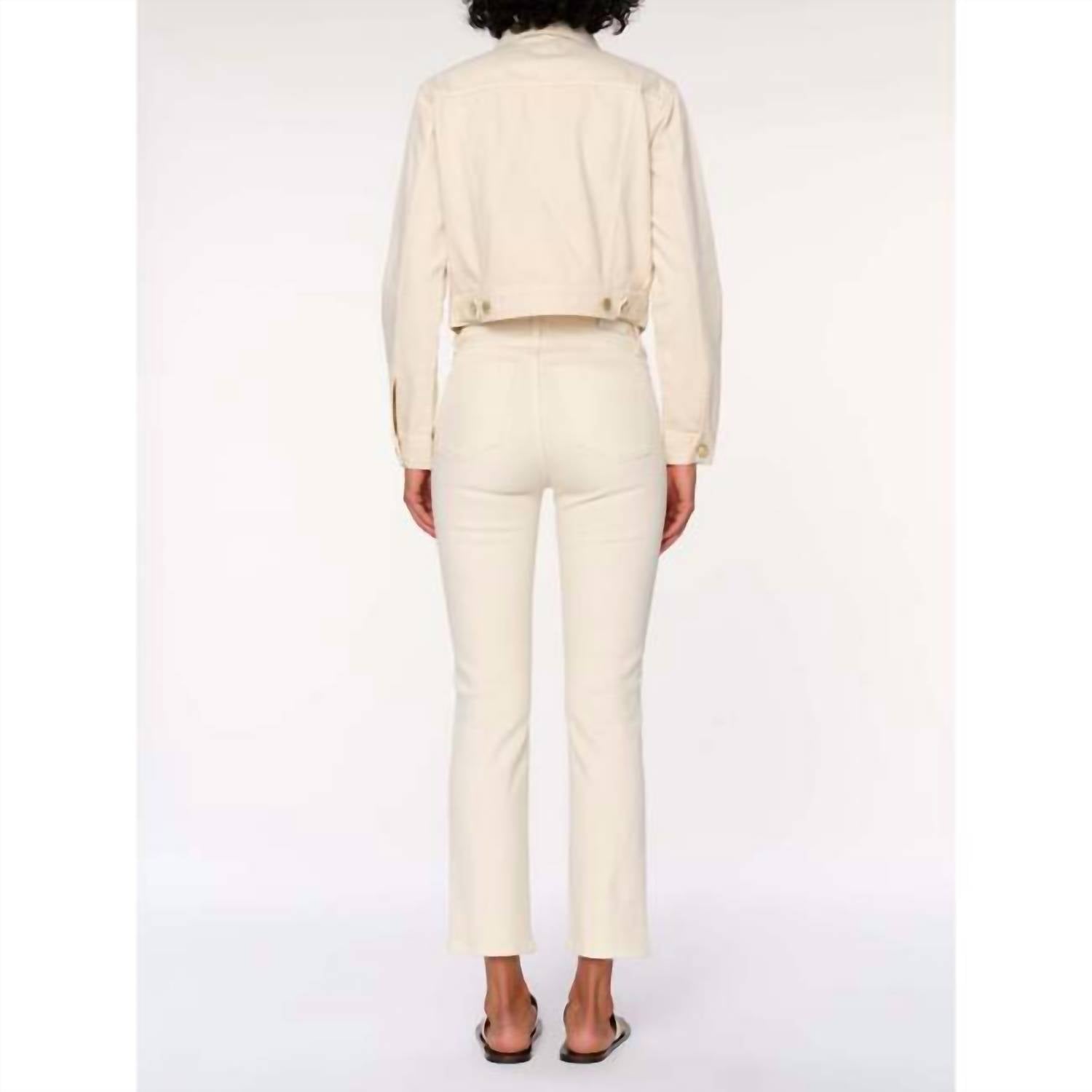 DL1961 - Women's Mara Straight Mid Rise Instasculpt Ankle Jeans in ecru - women's jeans - alternate view