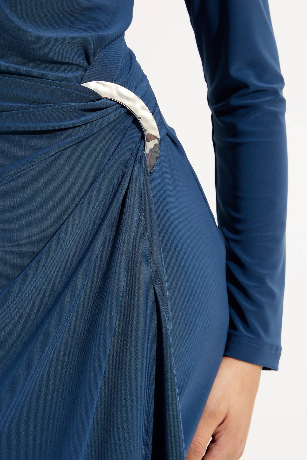 Joseph Ribkoff Wrap Knee Length Dress in blue - women's dress - view 4