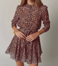 THE SHIRT Jenica Mini Dress in leopard - women's dress
