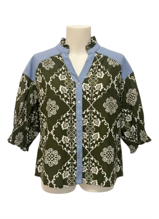 Thml - Women's Short Sleeve Button Up Top