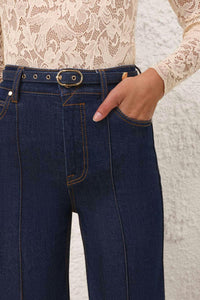 Zimmermann Wide Leg Jeans in ink - women's jeans - alternate view