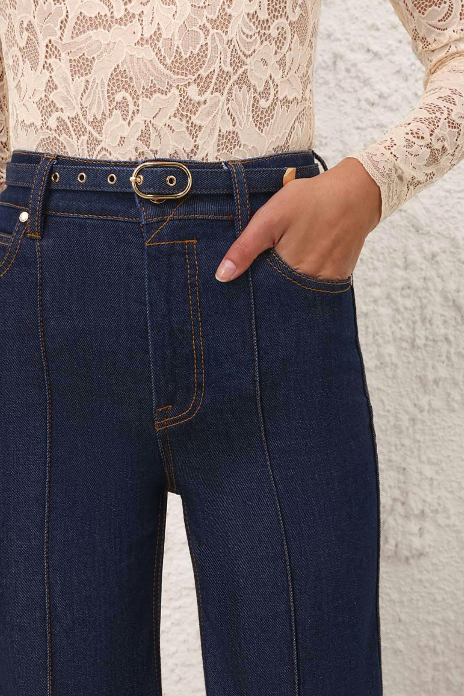 Zimmermann Wide Leg Jeans in ink - women's jeans - alternate view