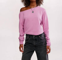 Free People Jess One-shoulder Top in orchid combo - women's blouse