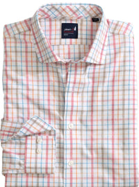JOHNNIE-O Men's Maarten Sport Shirt in cinnamon - men's shirt - detail view