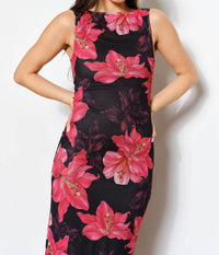Pretty Garbage - Lanai Hibiscus Open Back Mesh Maxi Dress