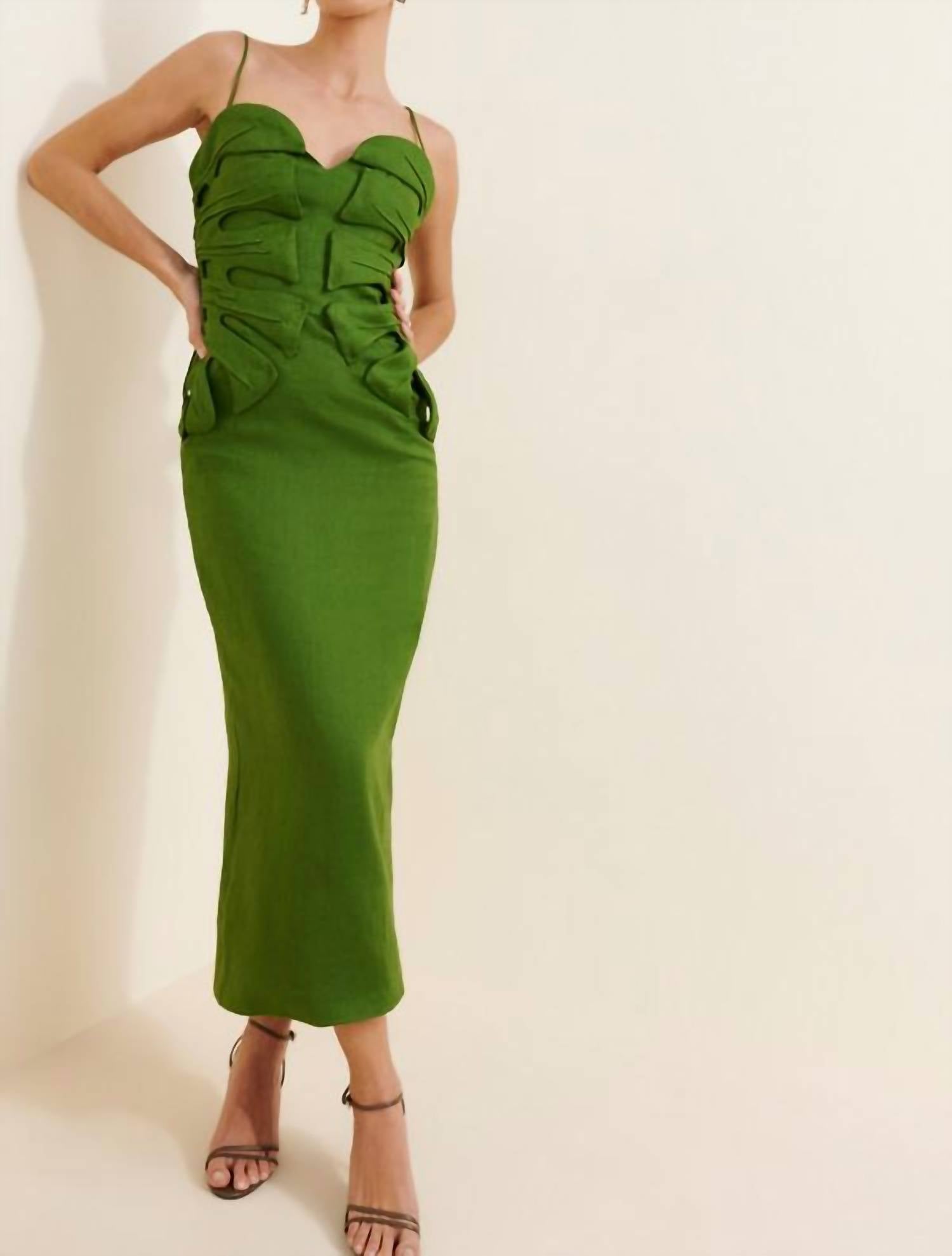Farm Rio - Monstera Sleeveless Midi Dress