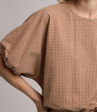Wishlist - Gingham Dolman Sleeve Top