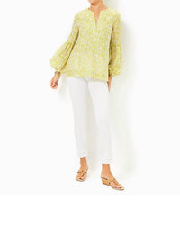 Lilly Pulitzer Long Sleeve Laurelie Top in jardin green zee bebe - women's blouse - alternate view