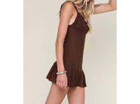 Rowan + Riot - Ruffle Hem Lace Mini Dress