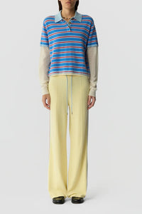 Guest In Residence - Layered Stripe Rugby Cashmere Polo Top