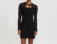 Find Me Now - Women's Mariposa Long Sleeve Bow Mini Dress