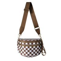 Mimi Wholesale - Women's Checkered Nylon Sling Crossbody Bag