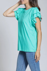 Apny - Ruffle Cap Sleeve Tee