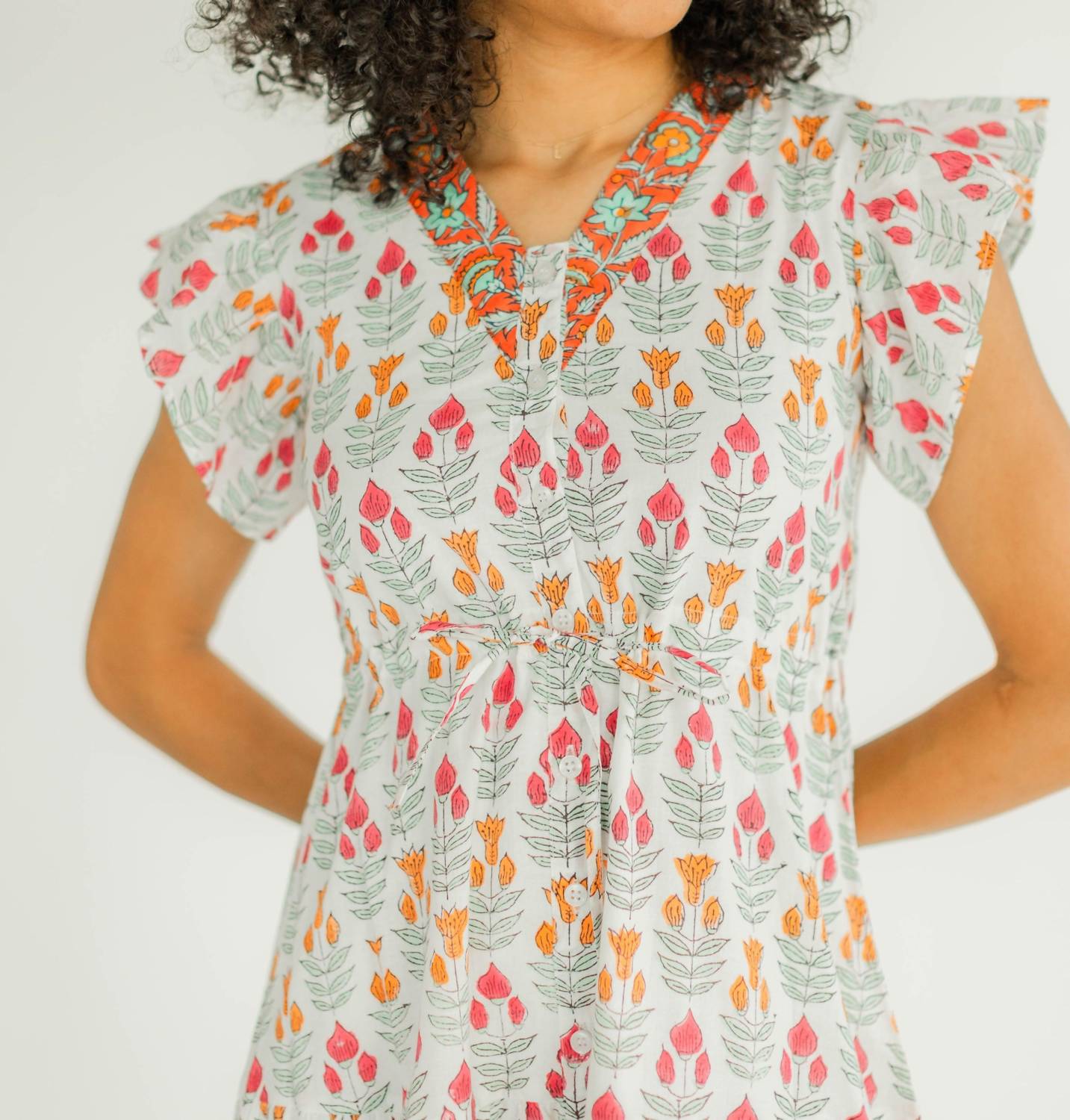 Victoria Dunn - Rosa V-neck Midi Dress