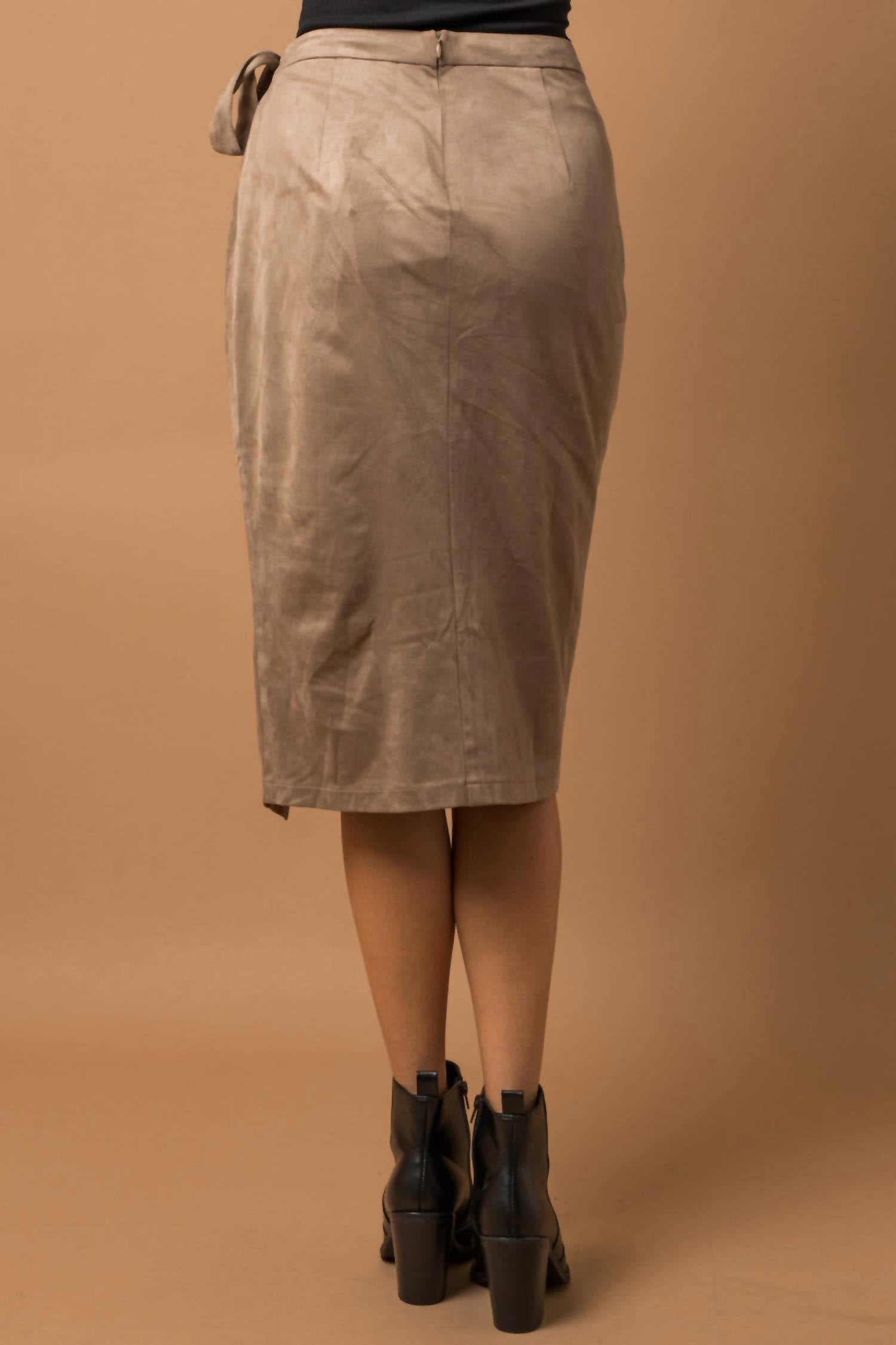 Gilli - Suede Wrap Midi Skirt