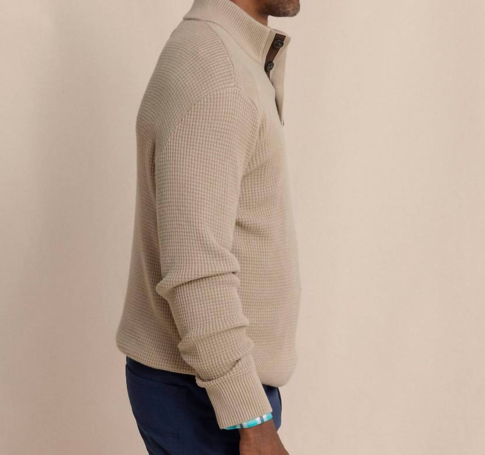 Southern Tide - Bass Creek Heather Quarter Button Sweater