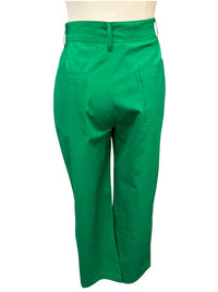 maude vivante Women's Bold Cotton Ankle Pants in fern - women's pants - detail view