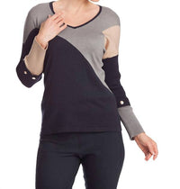 Color Block V-Neck Sweater