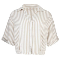KUT FROM THE KLOTH Donna Top in ivory taupe - women's blouse - view 4