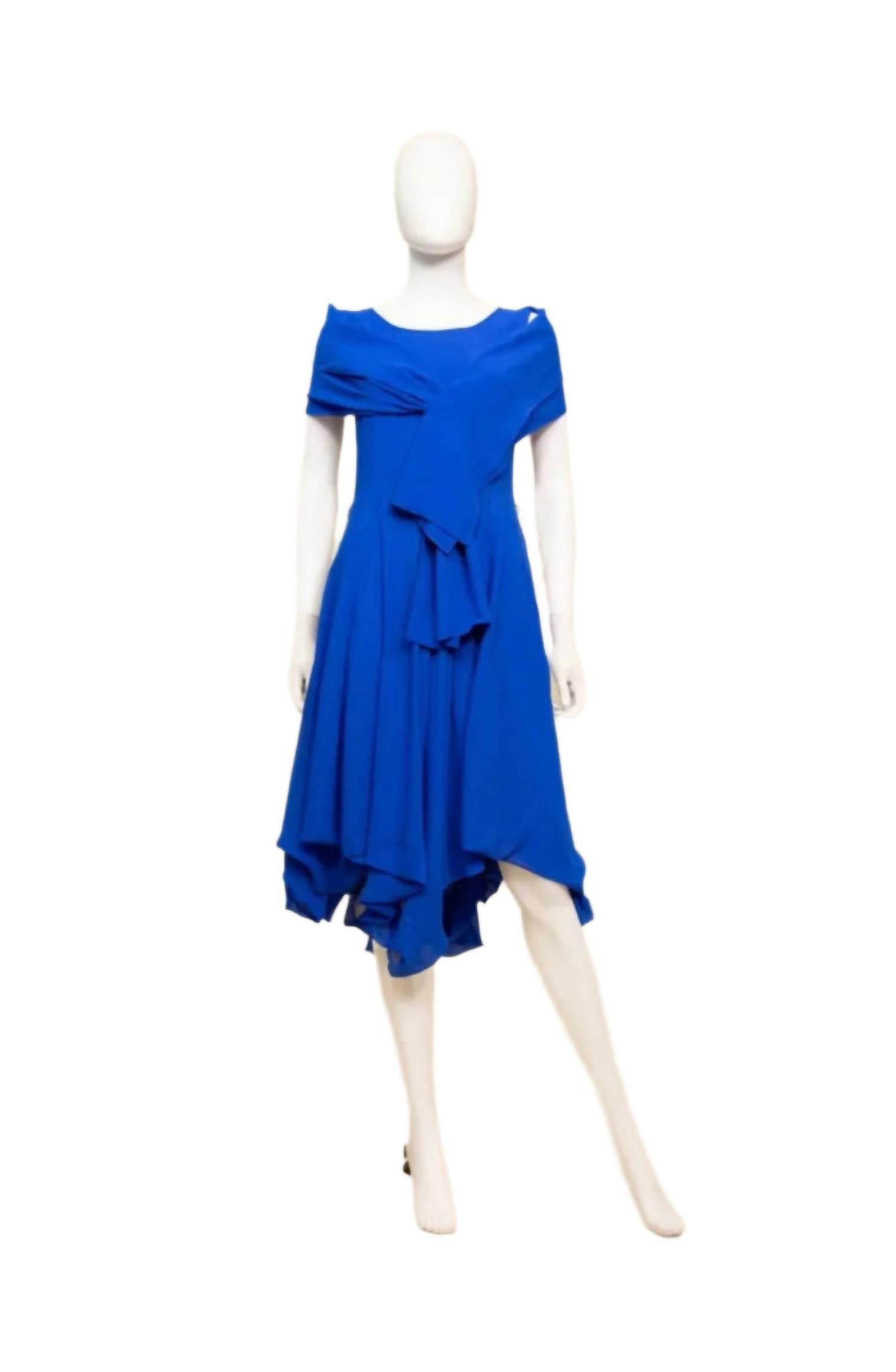 Samuel Dong - Stretch Georgette Bubble Dress