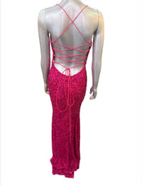 Paul Rekhi - WOMEN'S SEQUIN GOWN WITH A LACE UP BACK