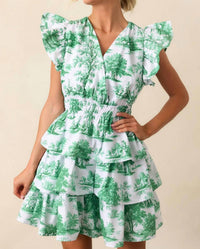 Prosperina - Bridget Eden Toile Ruffle Mini Dress