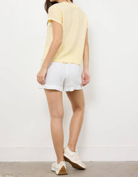 LAmade Suri Deep V-neck Gauze Tee in butter - women's t-shirt - view 4