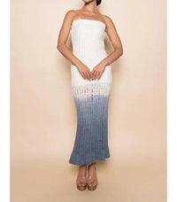 Fore Collection - Strapless Knitted Ombre Maxi Dress
