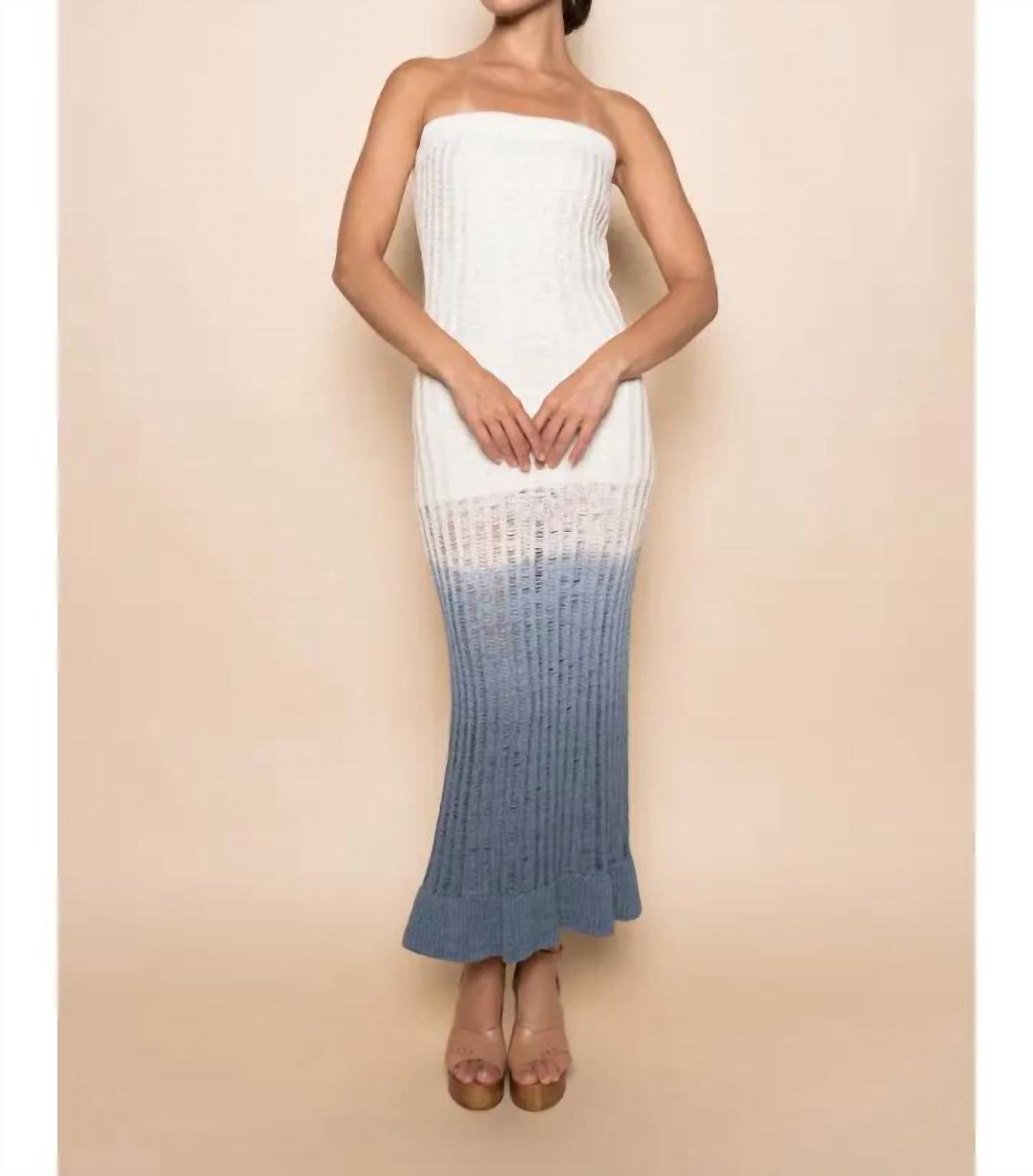 Fore Collection - Strapless Knitted Ombre Maxi Dress