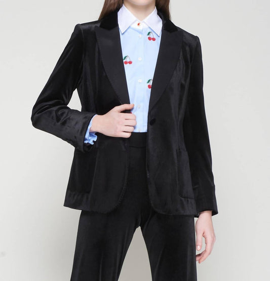 Vilagallo - Hillary Velvet Blazer Jacket