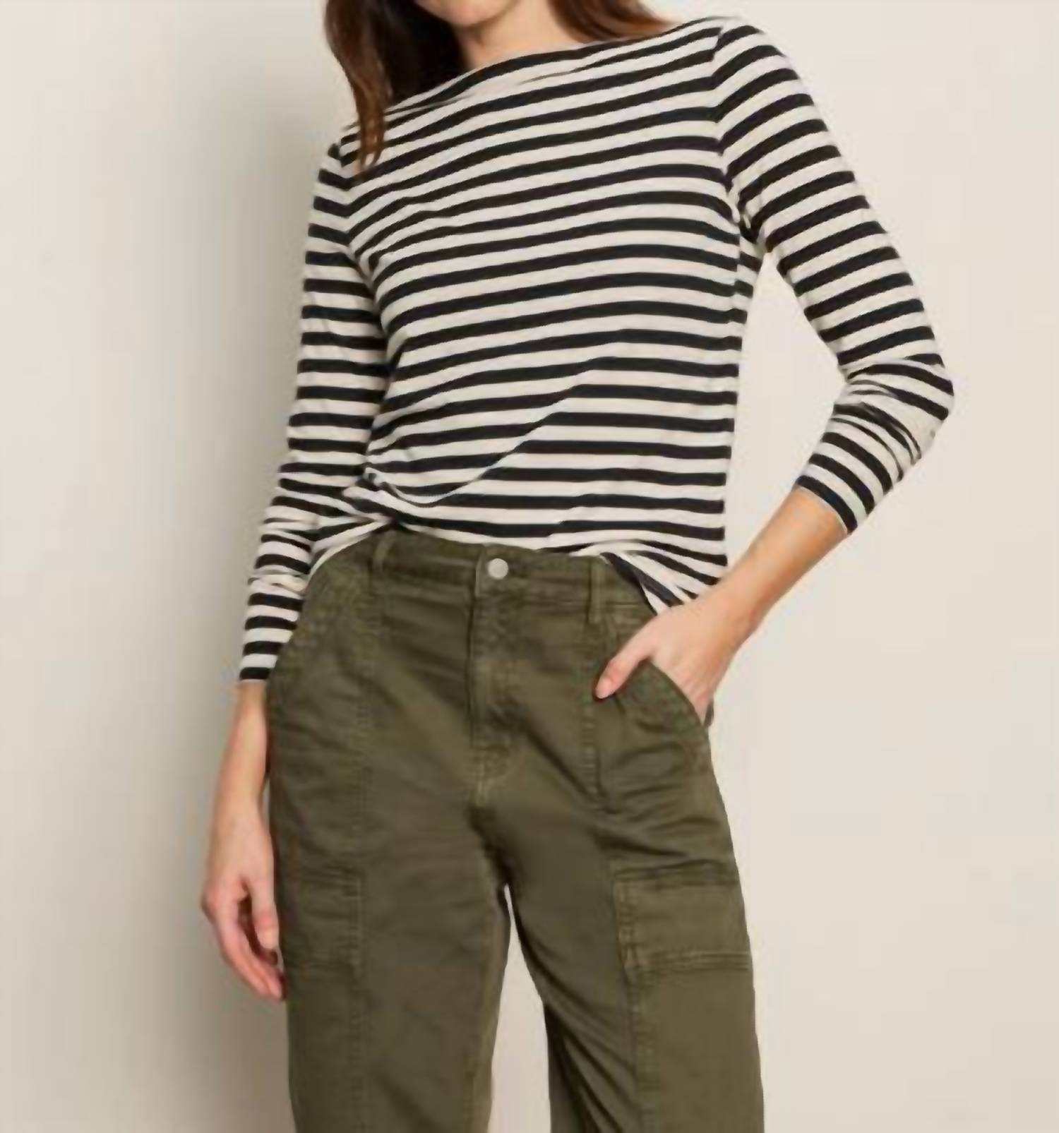 Sanctuary - Boatneck Long Sleeve Striped Tee