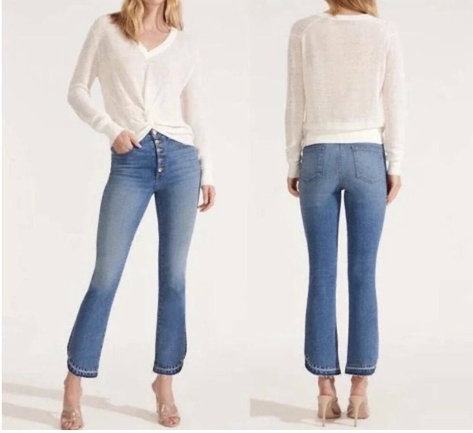 Veronica Beard - Carolyn High Rise Baby Boot Jeans With Dolphin Hem