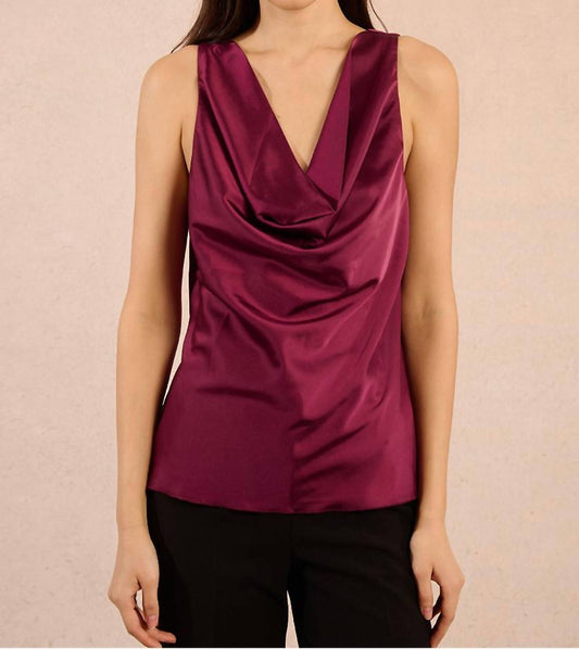Le Soir - Draped Neck Sleeveless Top
