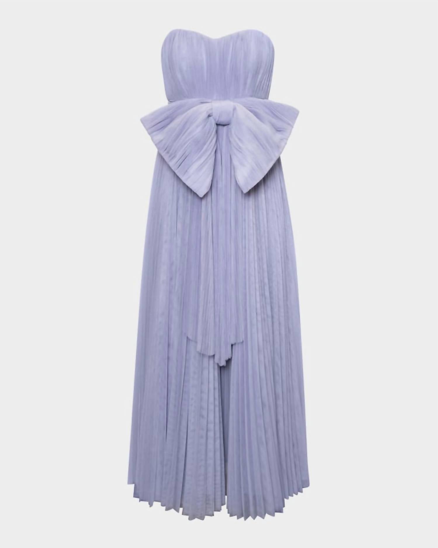 Hutch - Cataline Strapless Bow-front Pleated Tulle Gown