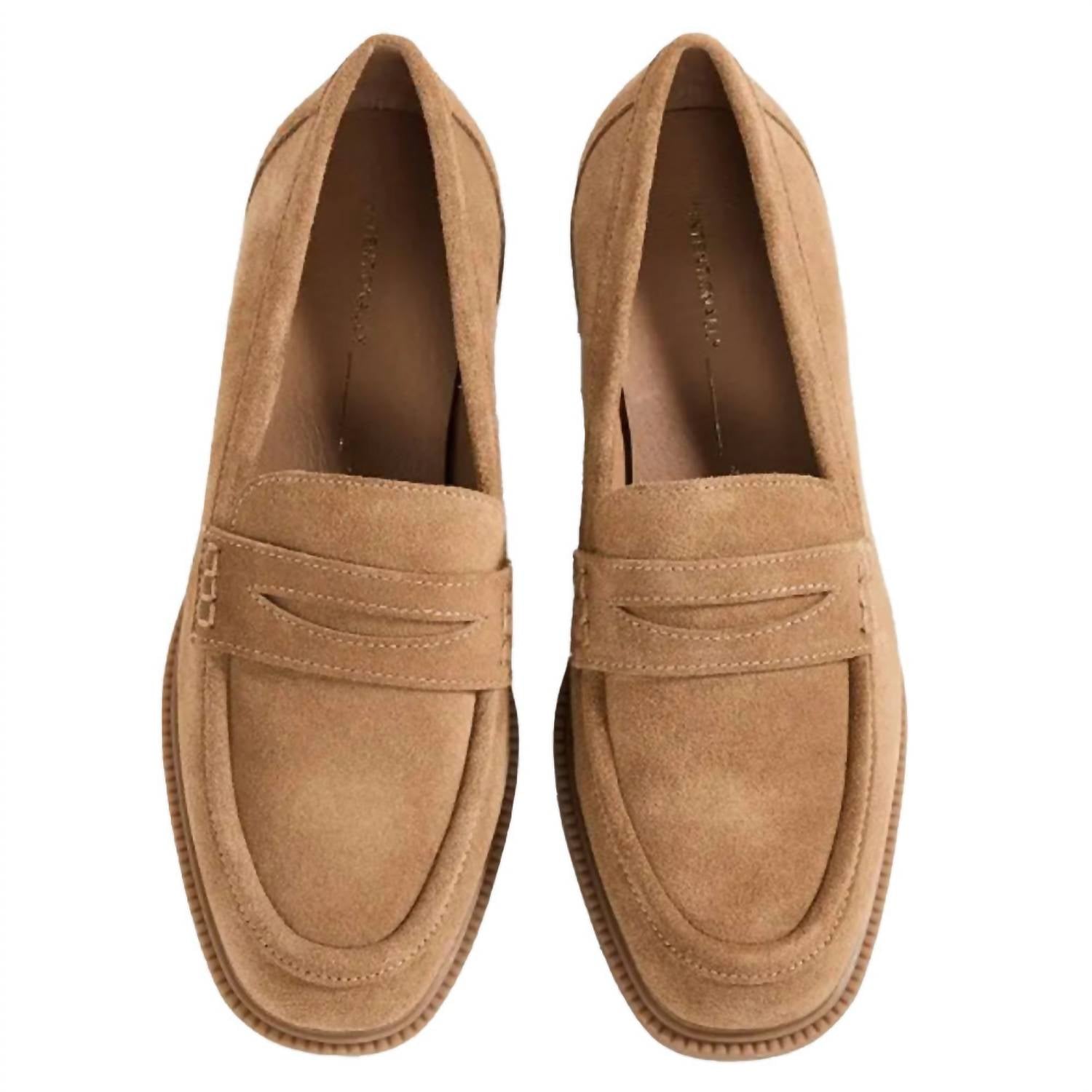 INTENTIONALLY BLANK Women's Marblehead Loafer in latte 1 - women's flats - detail view