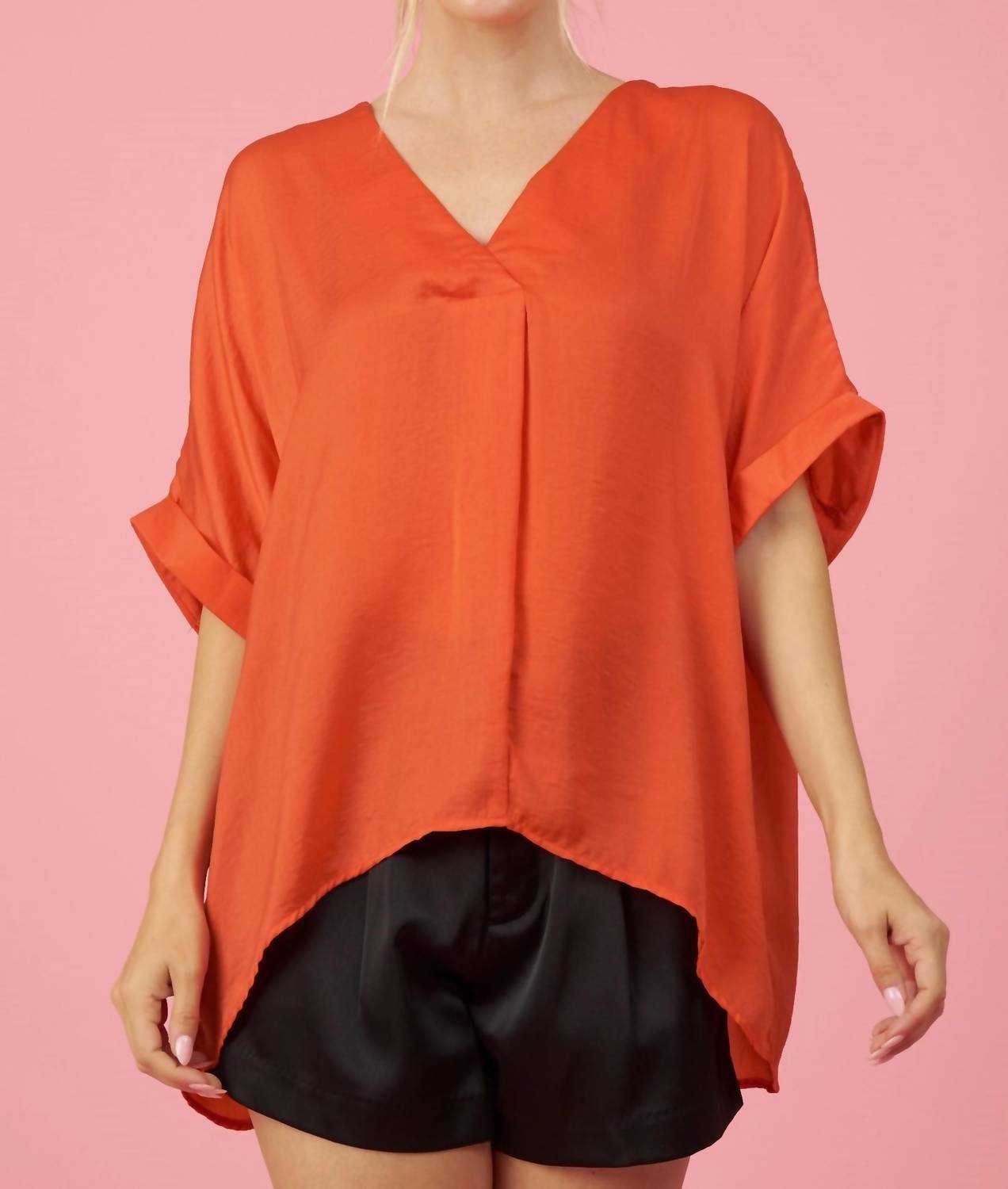 V-Neck High-Low Top